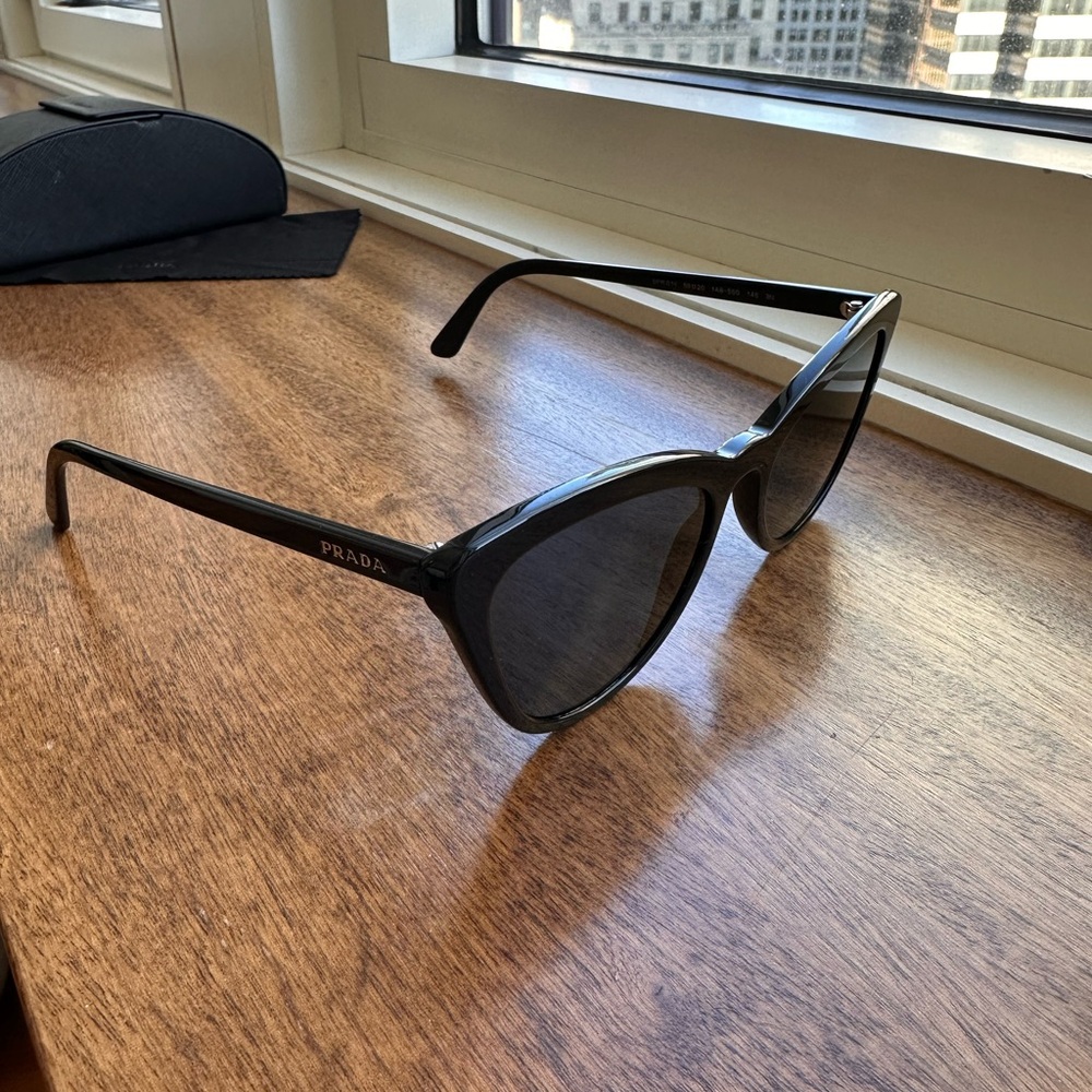 Prada Black Cat-Eye Sunglasses with Case - Picture 2 of 11